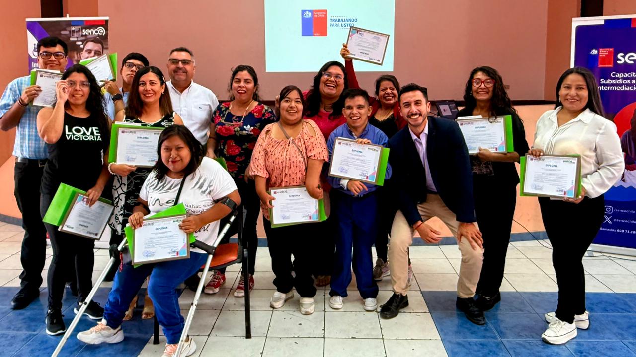 SENCE APORTA A LA INCLUSIÓN LABORAL EN ARICA AL CERTIFICAR A 27 PERSONAS CON DISCAPACIDAD