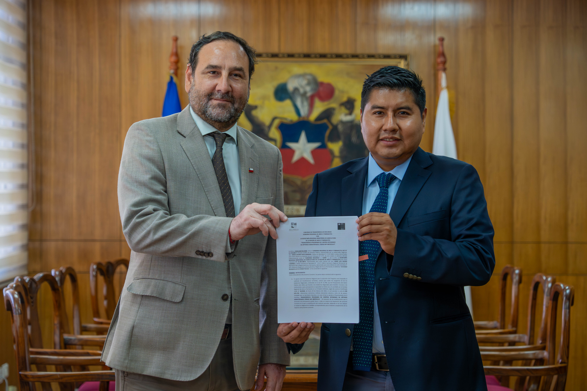 GOBIERNO REGIONAL Y SEREMI DE AGRICULTURA FIRMAN CONVENIO POR MÁS DE $625 MILLONES PARA COMBATIR PLAGA DE JERJELES